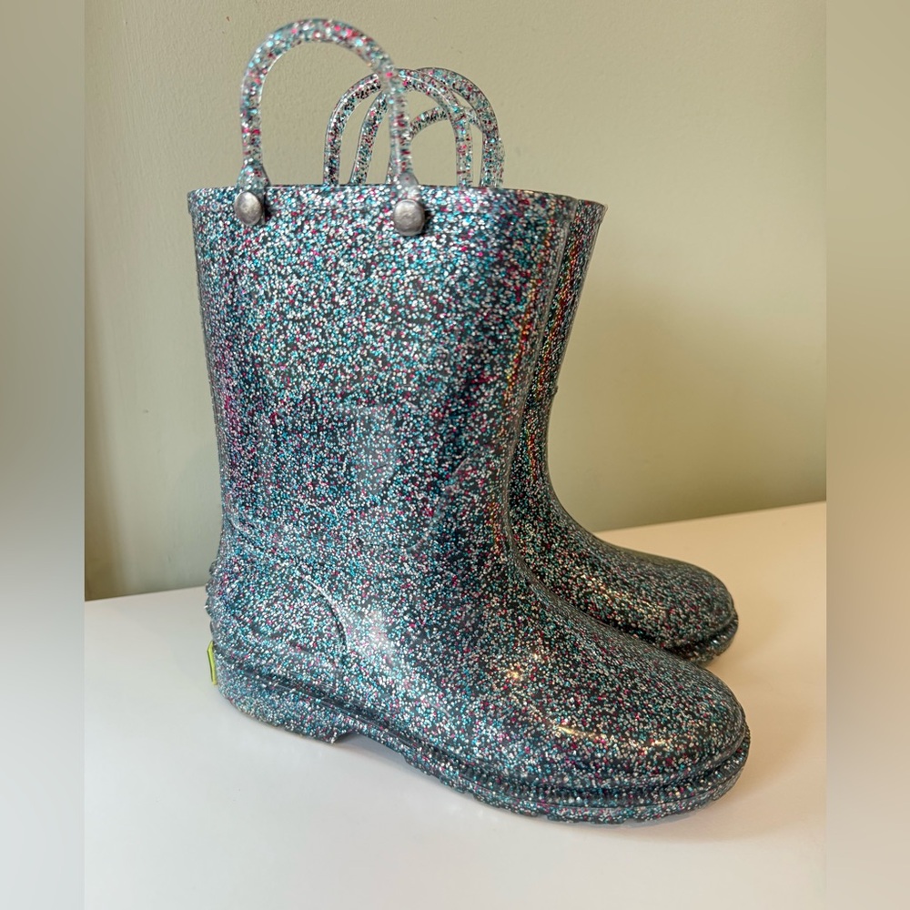 Wester Chief Girls Glitter Waterproof Rain Boot size 13 EUC - Picture 2 of 9